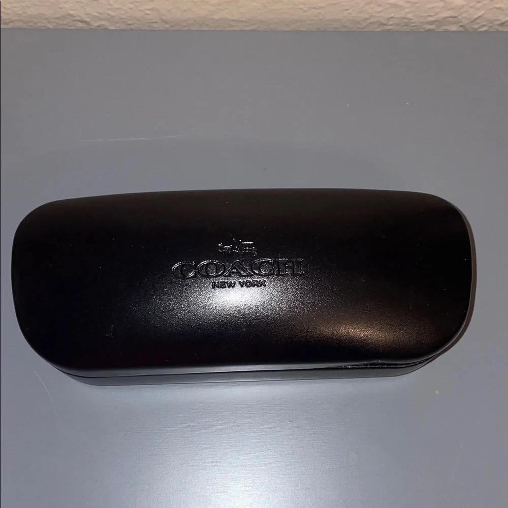 Coach Sleek Black Leather Eyewear Case